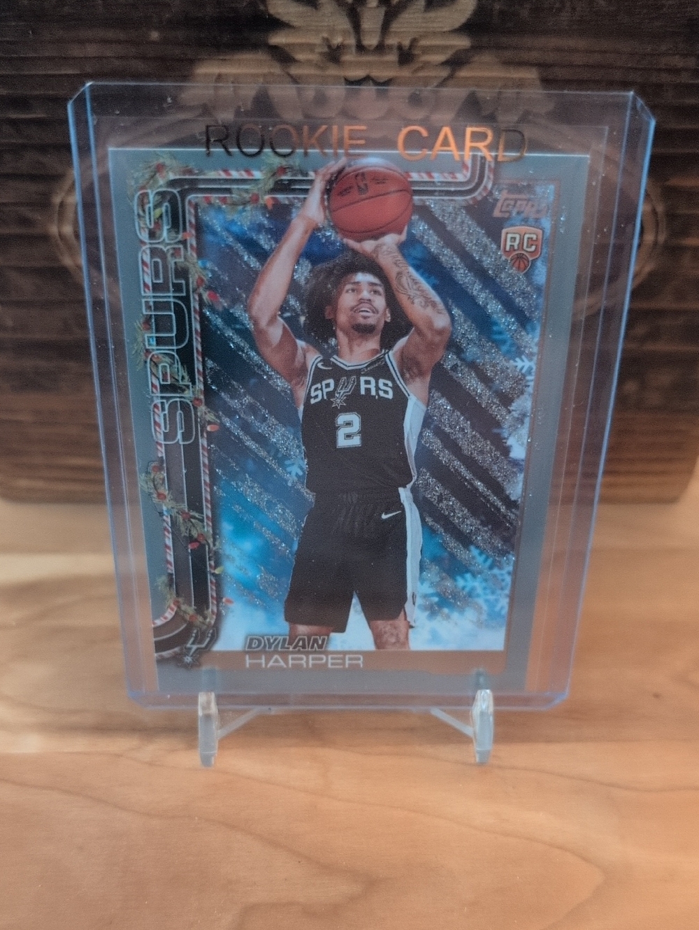 2025-26 Topps Holiday Dylan Harper Silver Glitter SP Rookie Card Spurs